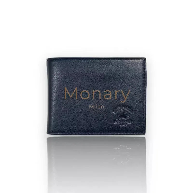 ארנק מעור אמיתי נמוך כחול - קטן - לגבר Monary Milan