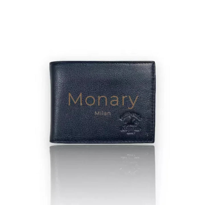 ארנק מעור אמיתי נמוך כחול - קטן - לגבר Monary Milan