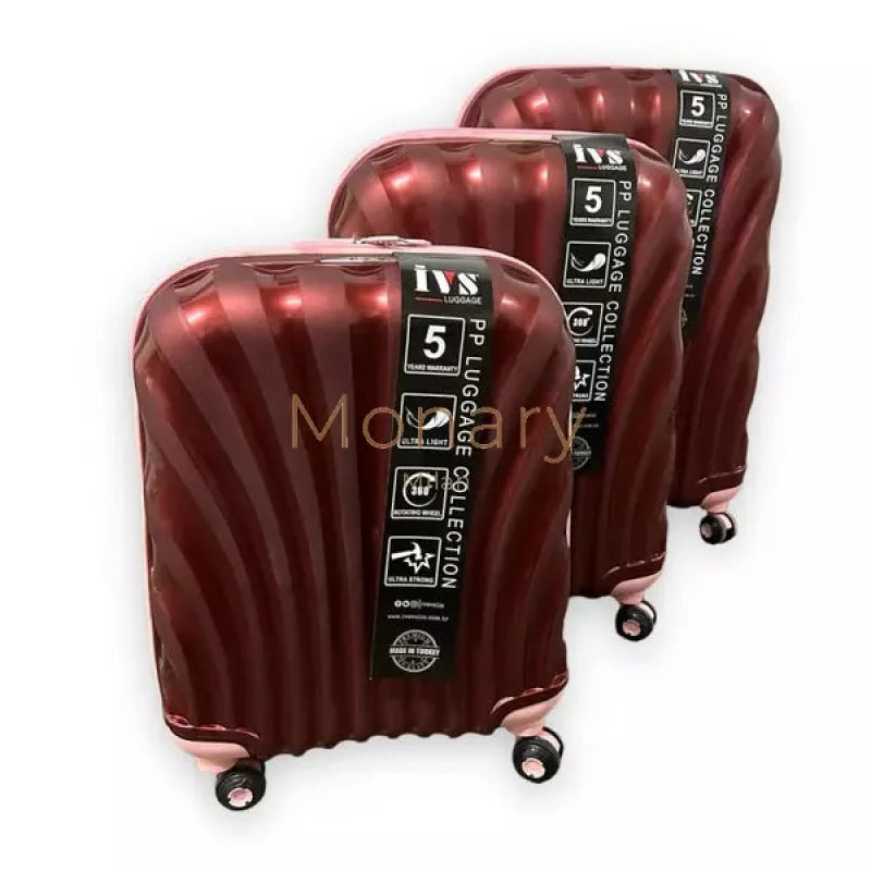 סט 3 מזוודות IVS אדום ורוד - Monary Milan