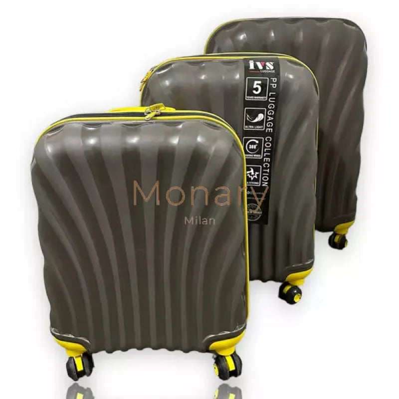 סט 3 מזוודות IVS אפור צהוב - Monary Milan
