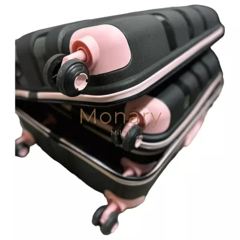 סט 3 מזוודות IVS שחור ורוד - Monary Milan