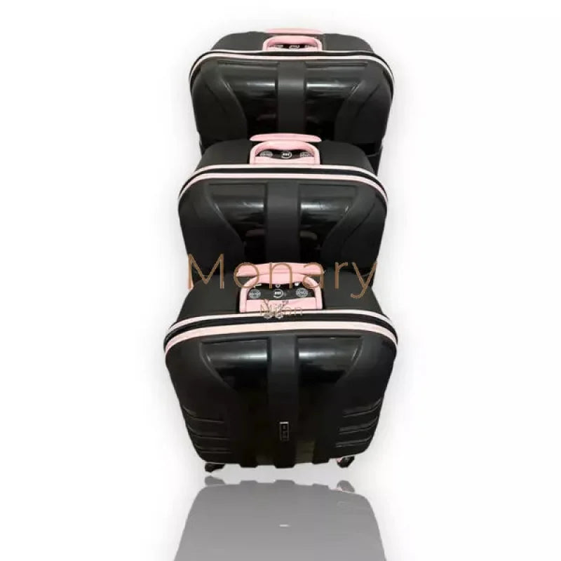 סט 3 מזוודות IVS שחור ורוד - Monary Milan