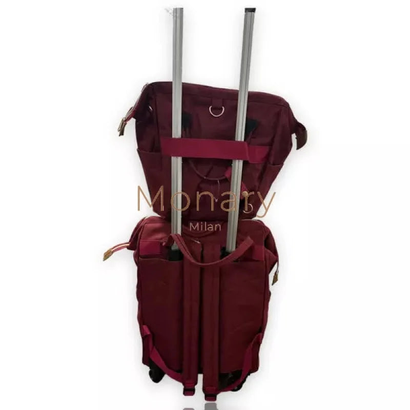 סט תיק נסיעות + גב אדום בורדו - Monary Milan