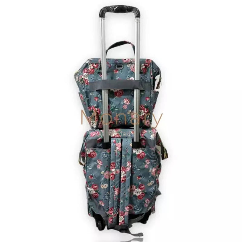 סט תיק נסיעות + גב פרחים בהיר - Monary Milan