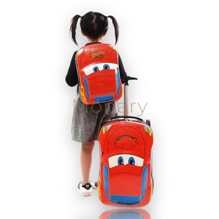 טרולי בימבה לילדים בצבע אדום + תיק גב תואם במתנה - Monary