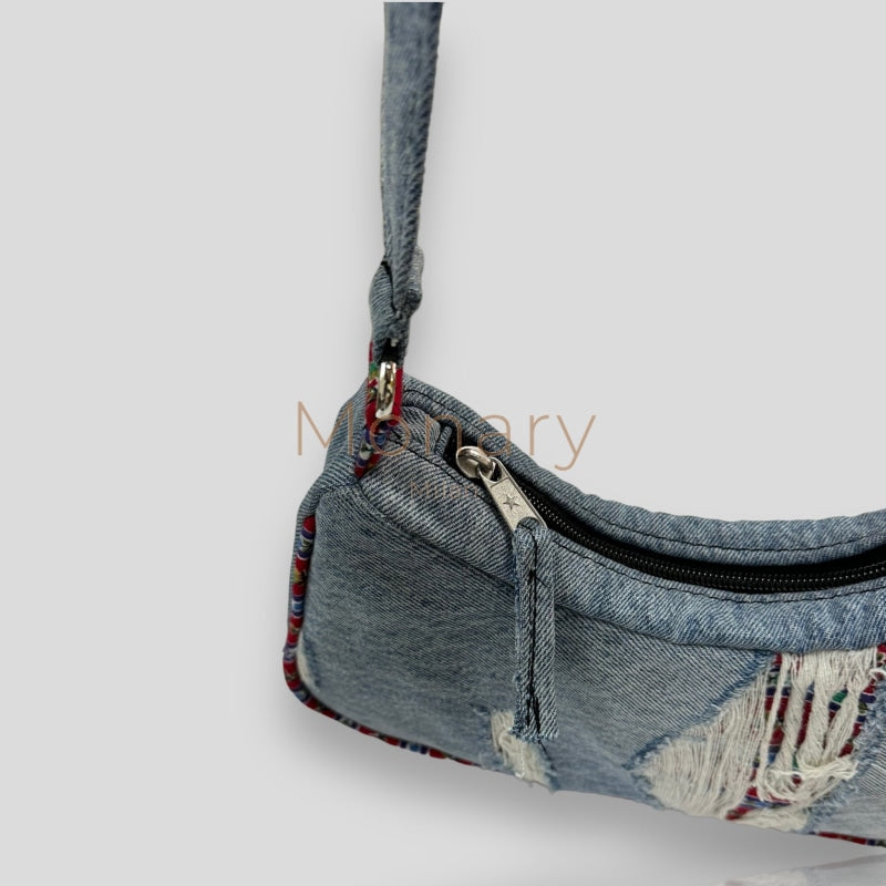 תיק גינס כחול עם קרעים - Monary Milan