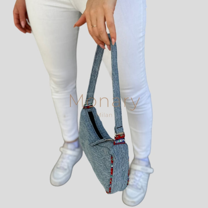 תיק גינס כחול עם קרעים - Monary Milan