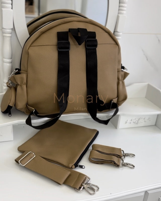 תיק החתלה לעגלה חאקי חלק - עבודת יד Monary Milan