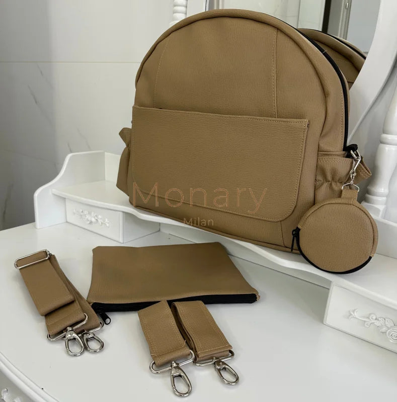 תיק החתלה לעגלה חאקי חלק - עבודת יד Monary Milan