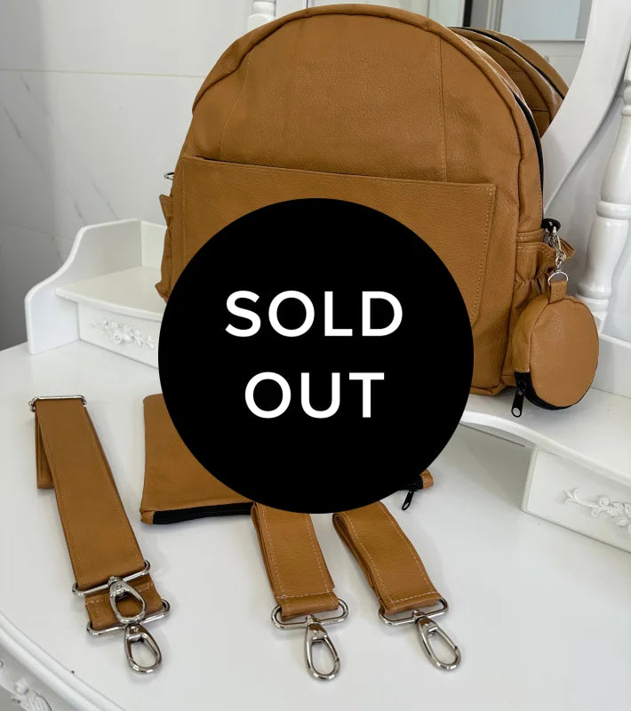 תיק החתלה לעגלה חום איטלקי חלק - עבודת יד Monary Milan