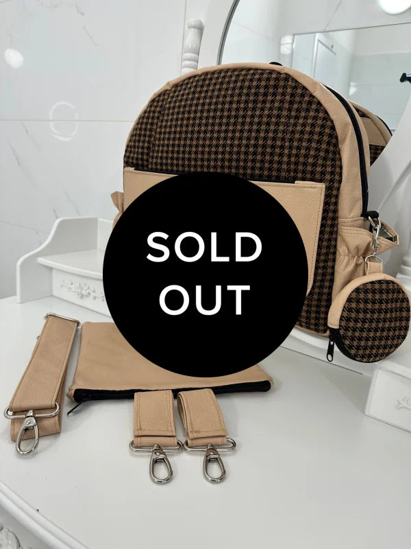 תיק החתלה לעגלה משבצות בהיר - עבודת יד Monary Milan