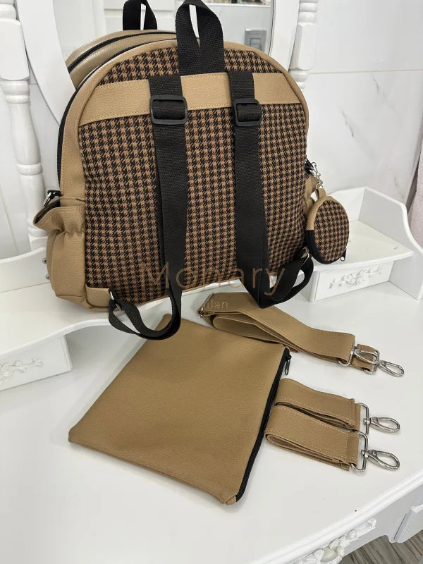 תיק החתלה לעגלה משבצות כהה - עבודת יד Monary Milan