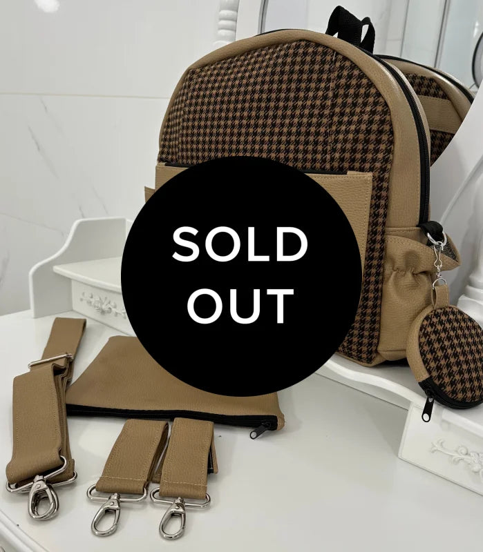 תיק החתלה לעגלה משבצות כהה - עבודת יד Monary Milan